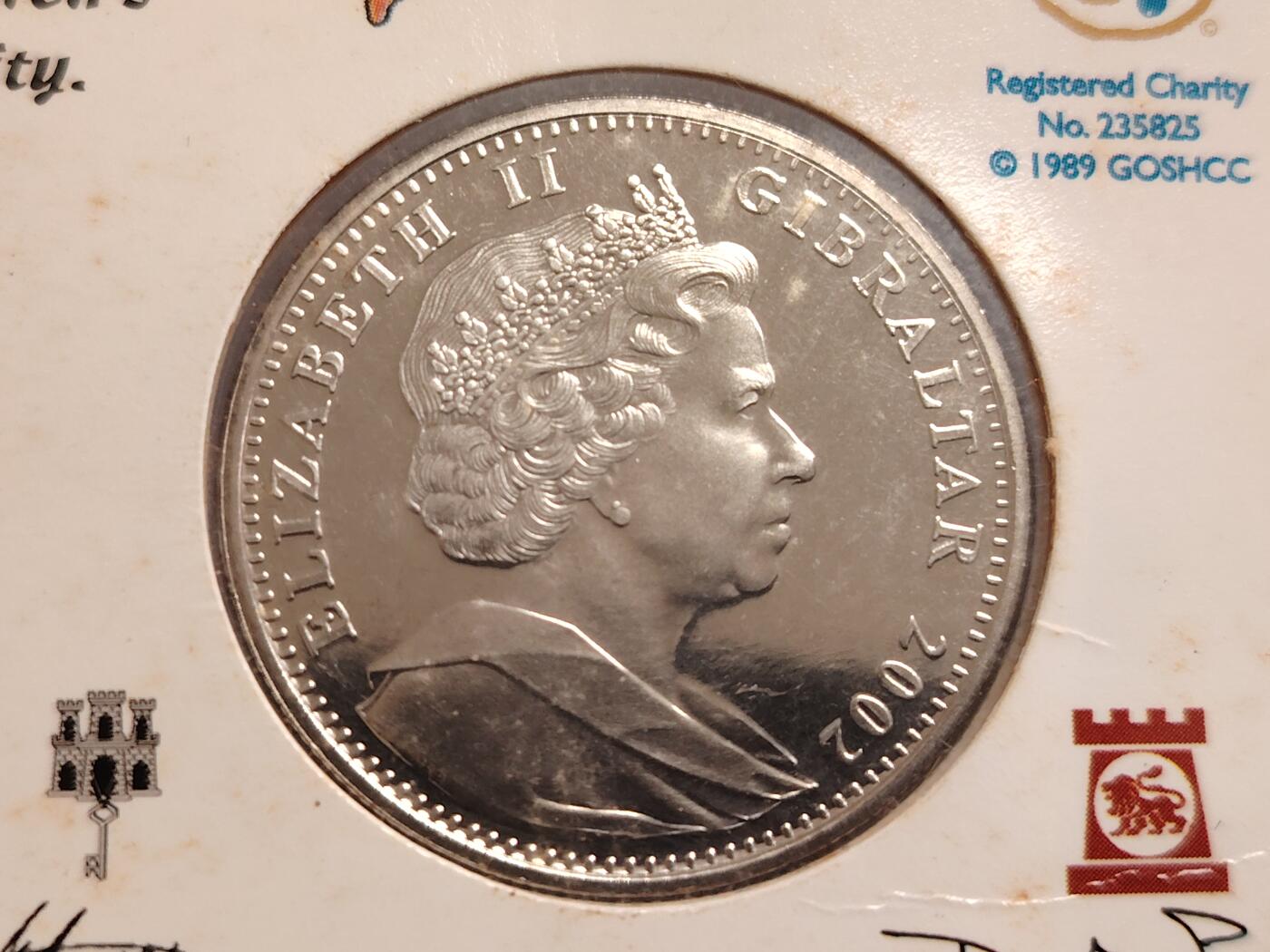 布加迪🐬～世界钱币(上海)🌾第 278 期 /  各国套币和散币 直布罗陀🇬🇮 2002年 1克朗 彼得潘彩色克朗币