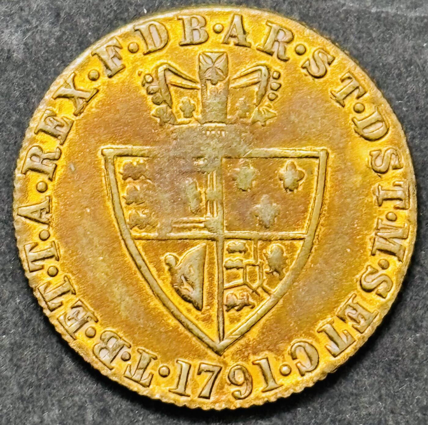 文馨钱币收藏第 295 场，（元宵场）各种银币散币纪念章，长期接代拍业务 好品 1791 年英国乔治三世代用币