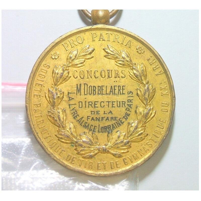 法国1900年前后 女神头像高浮雕精制大镀金章 光边 42MM