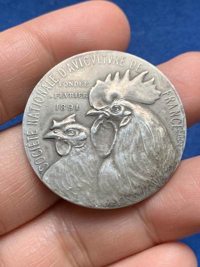 《竞宝斋》第467场 周日，周一 2场连拍 （全场包邮）欢迎送拍 - 名家名作 法国国家农业协会银章 丰饶角1银 24.85克 36.4mm