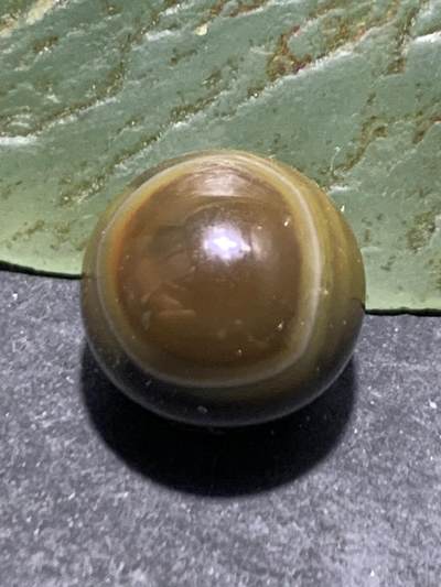 精美战国红玛瑙高玉化天眼纹拉丝料圆珠一颗 - 精美战国红玛瑙高玉化天眼纹拉丝料圆珠一颗