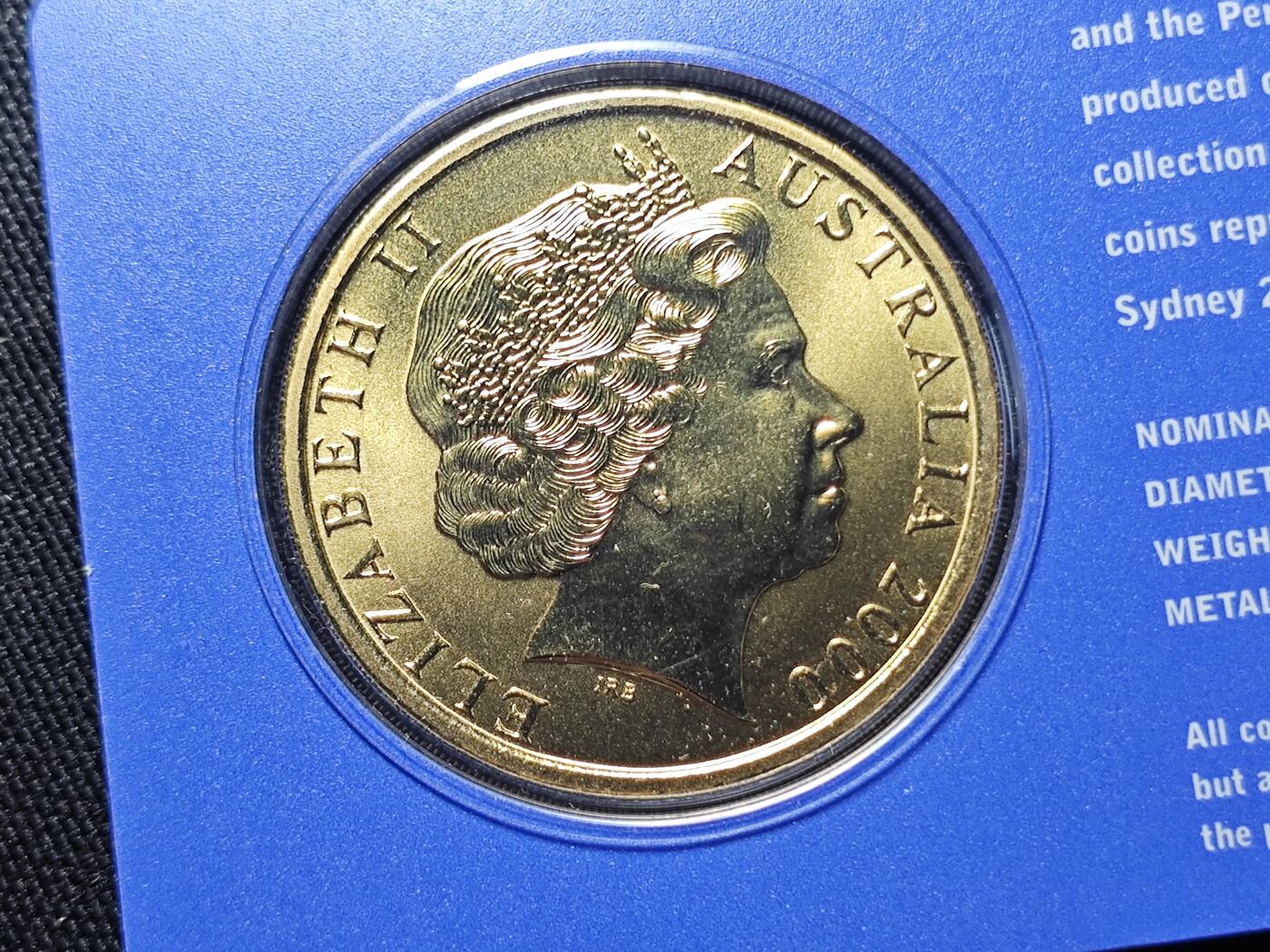 KK钱币收藏小铺   套币 批量/好品散币专场 2月预留时间 周末发货   2000澳大利亚5元奥运纪念币 卡套