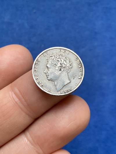 《竞宝斋》第467场 周日，周一 2场连拍 （全场包邮）欢迎送拍 - 英国 1826年 乔治四世 站狮6便士 银币 少见品种 细节见图