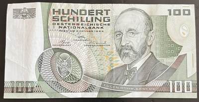 小福收藏拍卖第202期 流通品相裸钞 特惠场 本场全部为欧洲纸币【佣金仅收2% 不设最低佣金 全场包邮】 - 奥地利 1984年 100先令