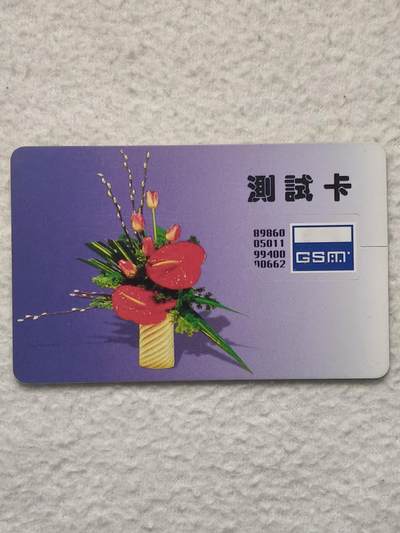 易卡拍卖第79期《手机卡专场》 - 浙江：插花《测试卡》（大卡切卡）。品相如图所示！（卡友出品。爱心义拍。）