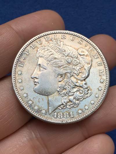 《竞宝斋》第467场 周日，周一 2场连拍 （全场包邮）欢迎送拍 - 美国 1881s 摩根银币 强转光 s版普遍打制不错