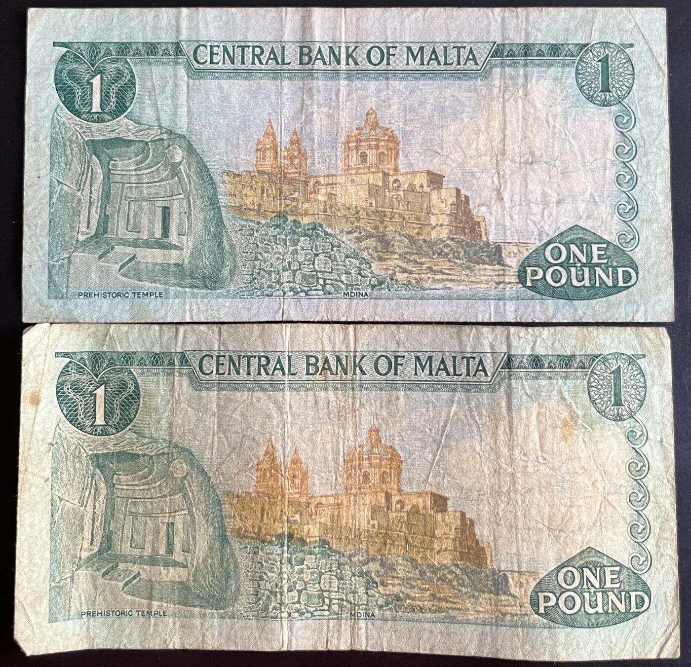 小福收藏拍卖第202期 流通品相裸钞 特惠场 本场全部为欧洲纸币【佣金仅收2% 不设最低佣金 全场包邮】 马耳他 1973年 1里拉  1组2张