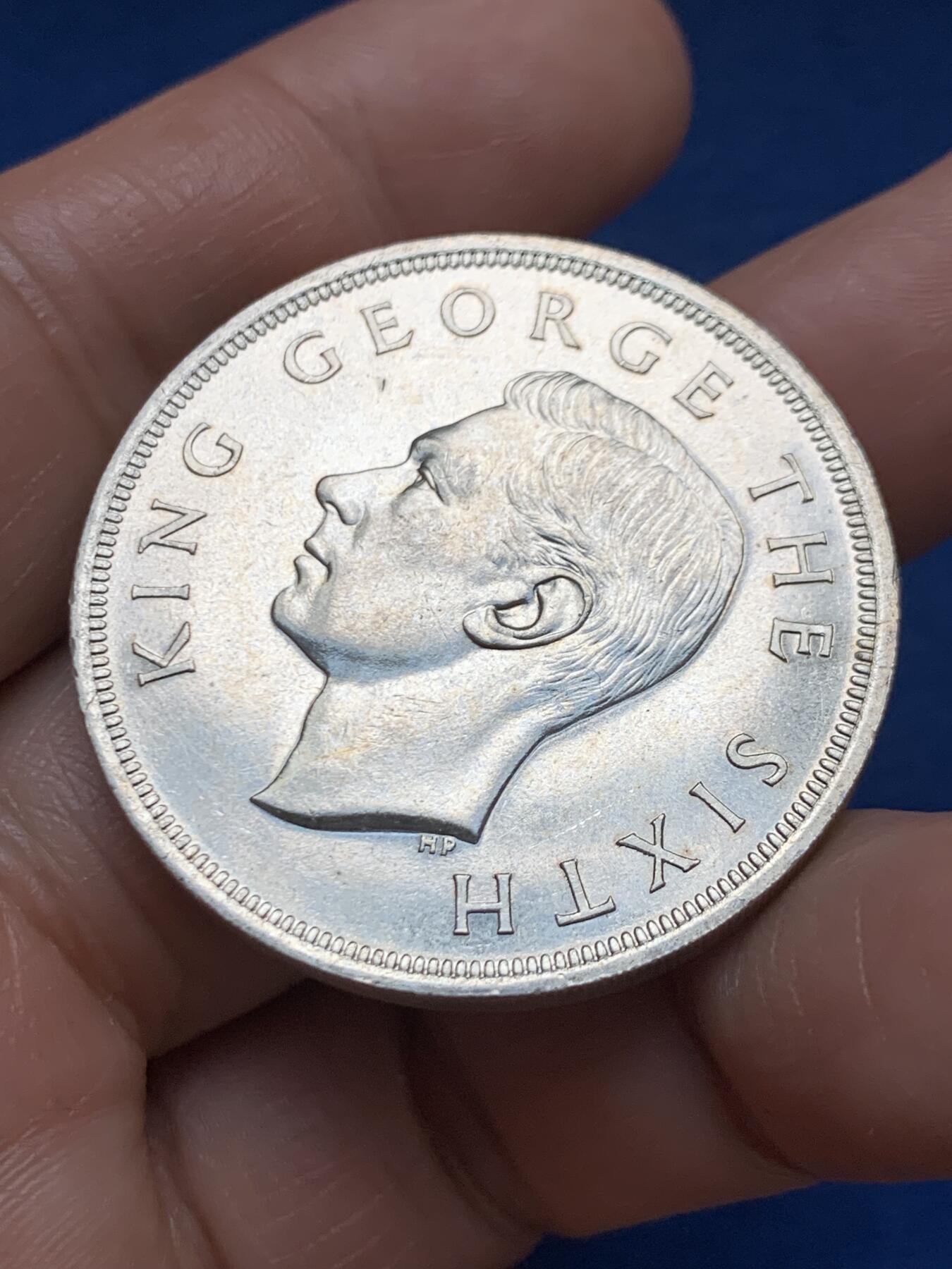 《竞宝斋》第467场 周日，周一 2场连拍 （全场包邮）欢迎送拍 新西兰1949年皇室访问克朗银币