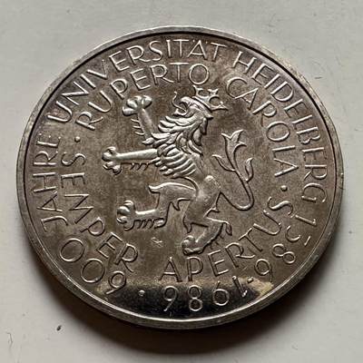 🌹外币初藏🌹🐯2026年第23场  每周二四六晚8️⃣点 接代拍 - 联邦德国1986年5马克 海德堡大学建校600周年纪念币