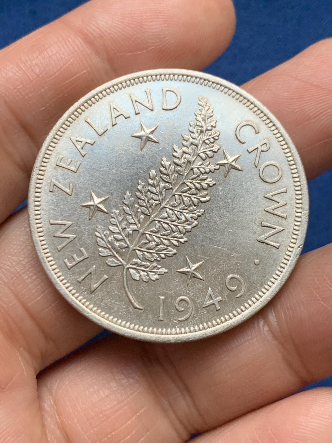 《竞宝斋》第467场 周日，周一 2场连拍 （全场包邮）欢迎送拍 新西兰1949年皇室访问克朗银币