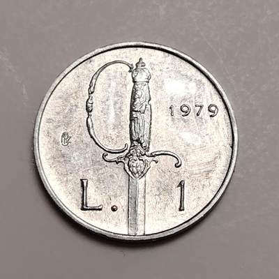 布加迪🐬～世界钱币(上海)🌾第 278 期 /  各国套币和散币 - 圣马力诺🇸🇲 1979年 1里拉铝币