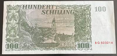 小福收藏拍卖第202期 流通品相裸钞 特惠场 本场全部为欧洲纸币【佣金仅收2% 不设最低佣金 全场包邮】 奥地利 1954年 100先令