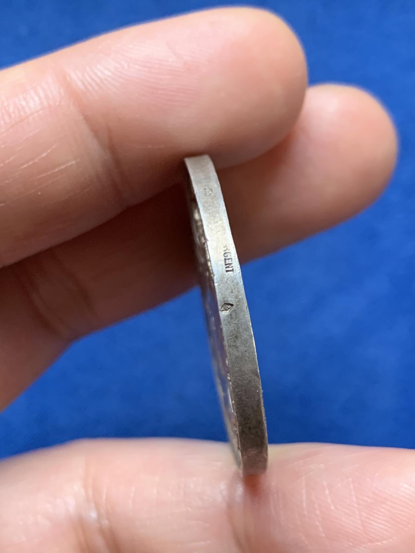 《竞宝斋》第467场 周日，周一 2场连拍 （全场包邮）欢迎送拍 法国特鲁瓦储蓄银行委员会纪念银章 菱形 野猪头边铭 16.75克 33.2mm