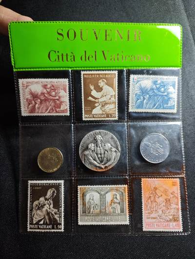 KK钱币收藏小铺   套币 批量/好品散币专场 2月预留时间 周末发货 -  梵蒂冈套币 带梵蒂冈纪念章