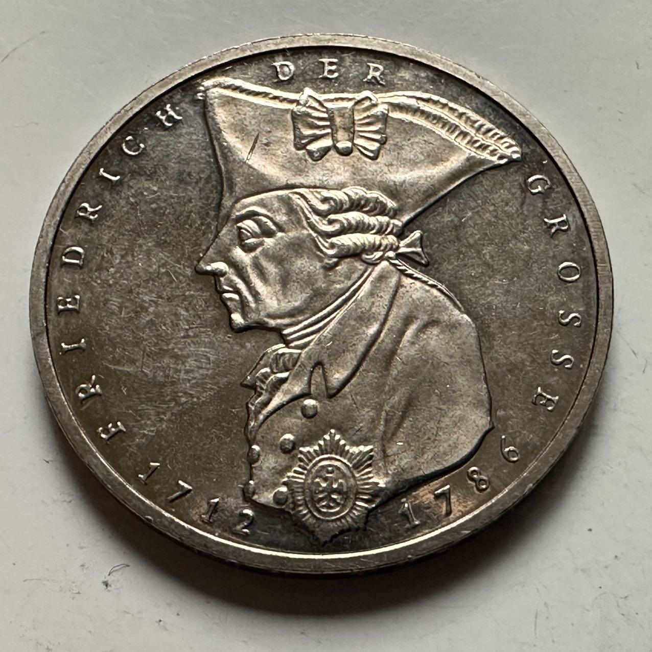 🌹外币初藏🌹🐯2026年第23场  每周二四六晚8️⃣点 接代拍 联邦德国1986年5马克 腓特烈大帝逝世200周年纪念币