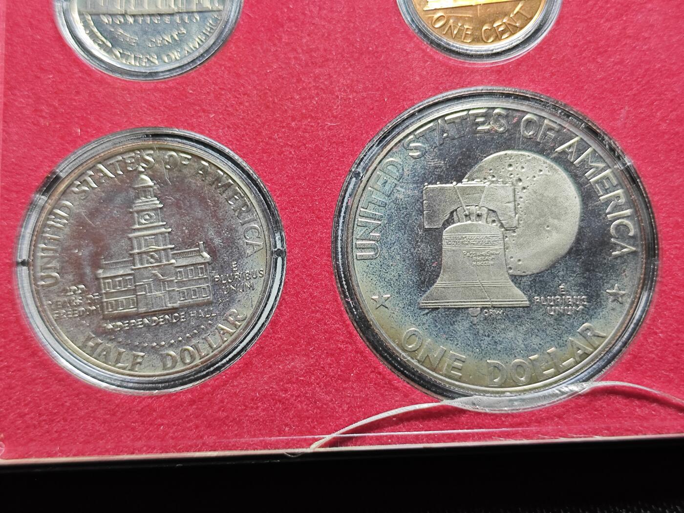 KK钱币收藏小铺   套币 批量/好品散币专场 2月预留时间 周末发货   1975美国大小面值清年精制套币 含艾克大一元精制币