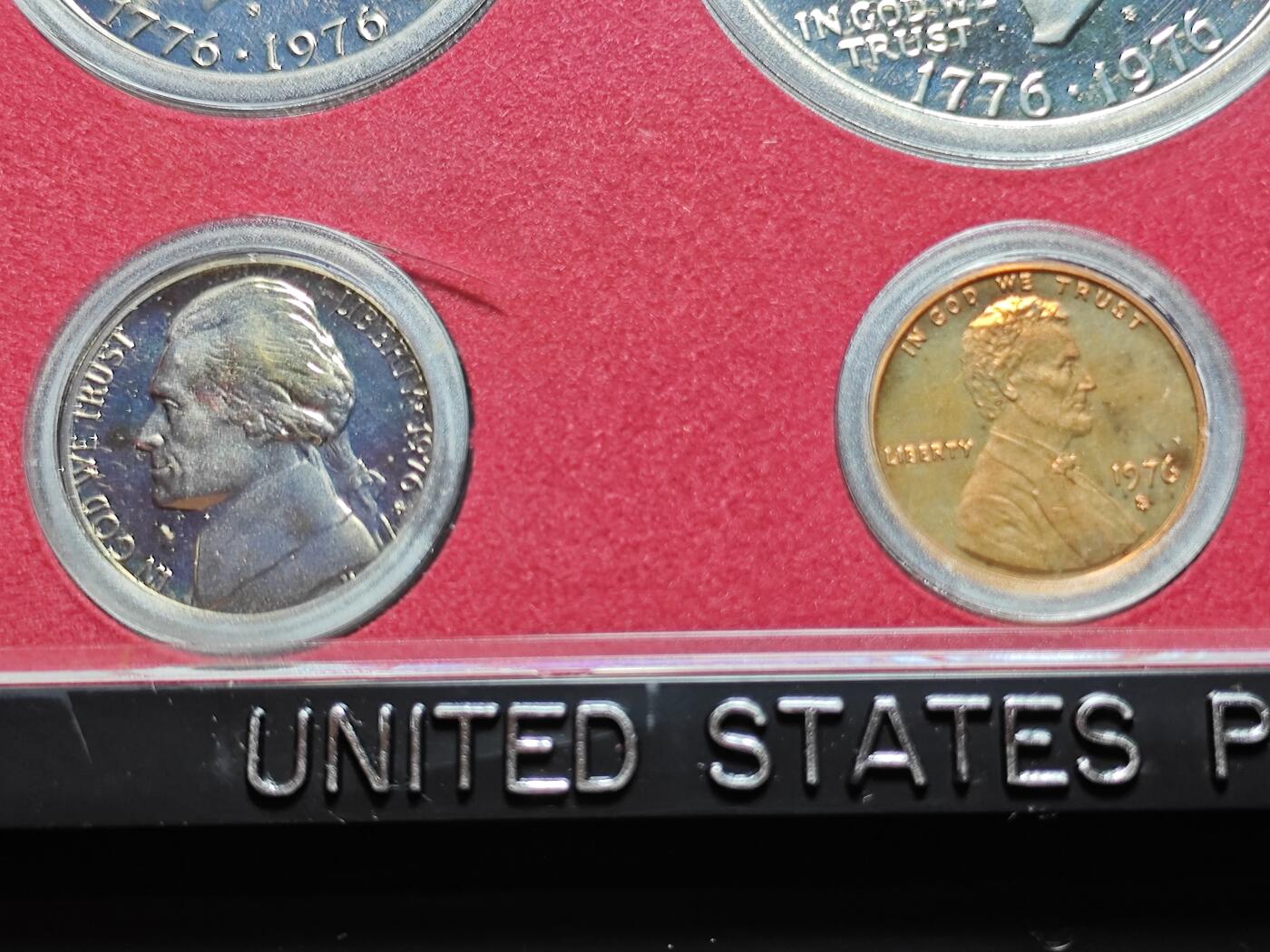 KK钱币收藏小铺   套币 批量/好品散币专场 2月预留时间 周末发货  1976美国建国200周年大小面值清年精制套币 含艾克大一元精制币 