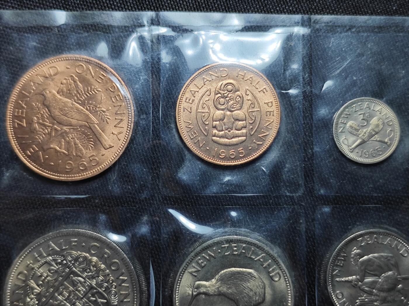 KK钱币收藏小铺   套币 批量/好品散币专场 2月预留时间 周末发货  1965新西兰大小面值清年一套 好品