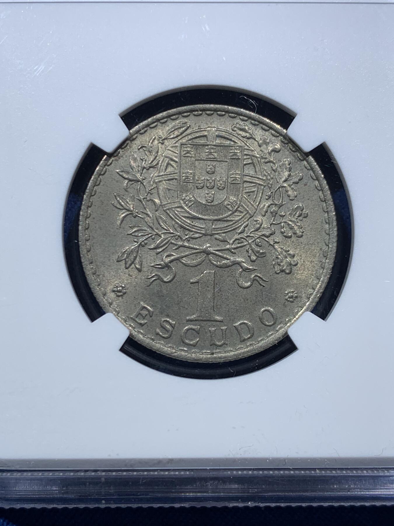 《竞宝斋》第467场 周日，周一 2场连拍 （全场包邮）欢迎送拍 NGC MS64 葡萄牙1961年1埃斯库多