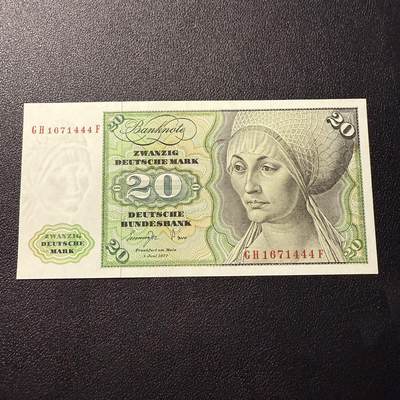 第15期 库存 - 德国1977年20马克 豹子号 全新unc- 