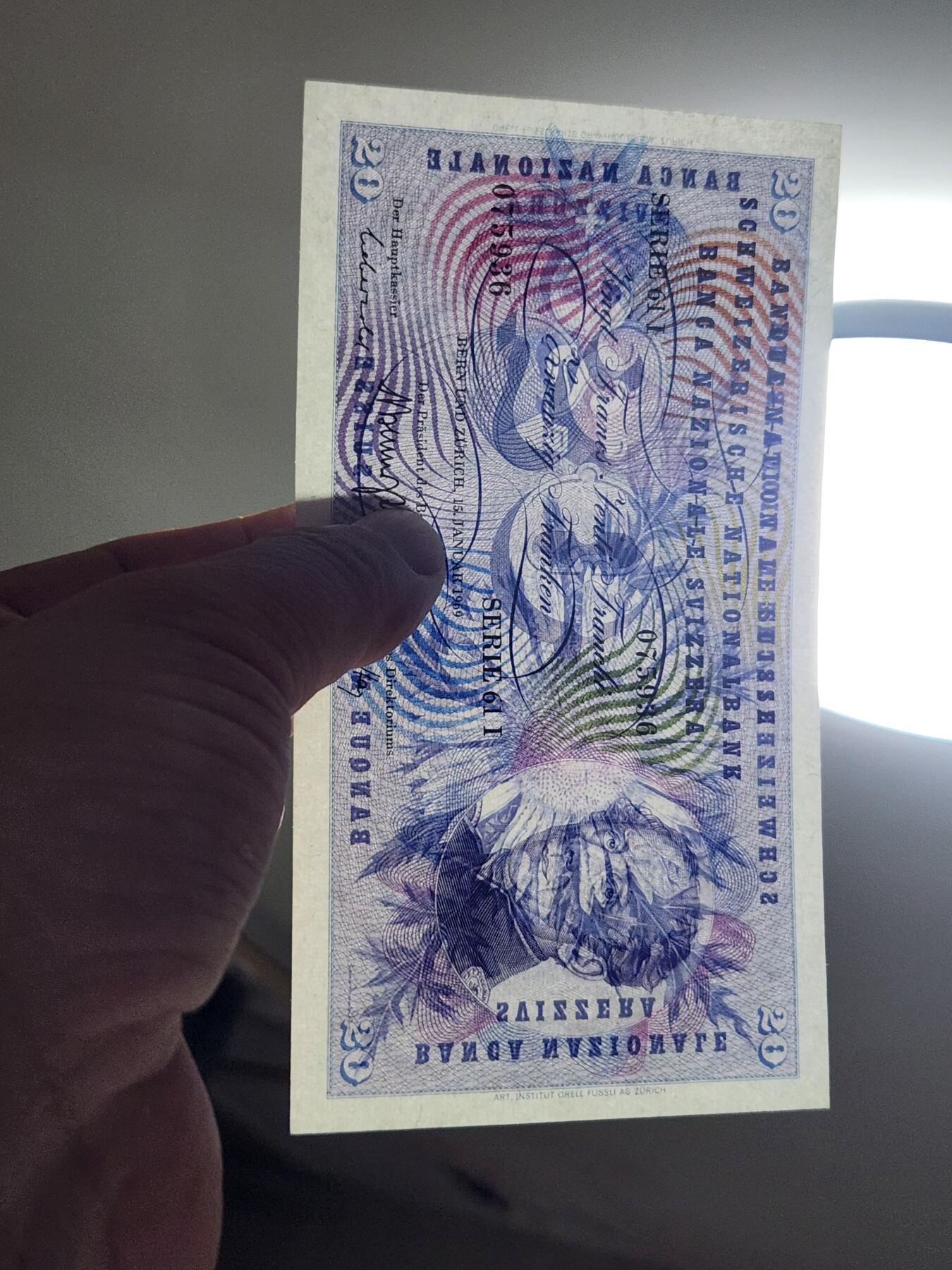 3月2号晚上8点 外国纸币自动截拍第33场 1961年早期20法郎 新品