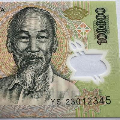 2026第4场（总第231期）：精品测试钞、外钞综合场  - 顺子号012345 越南2023年版100000盾Guardian基材塑料钞UNC