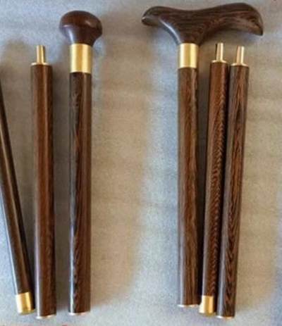 可拆卸鸡翅木三节文明棍 - 可拆卸鸡翅木三节文明棍