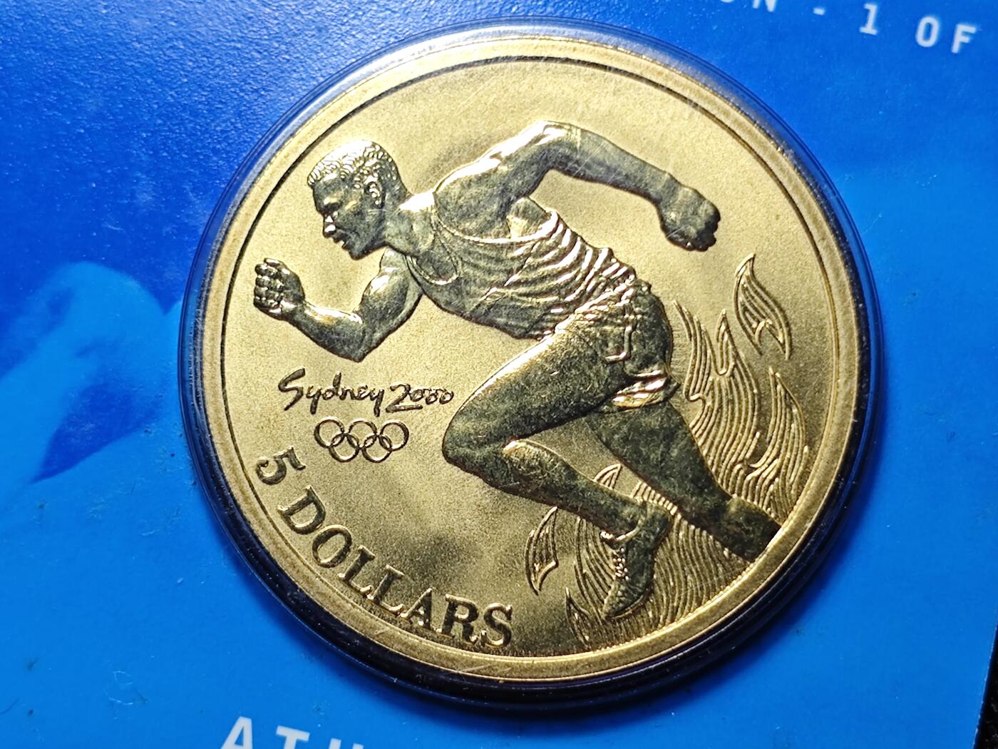 KK钱币收藏小铺   套币 批量/好品散币专场 2月预留时间 周末发货   2000澳大利亚5元奥运纪念币 卡套