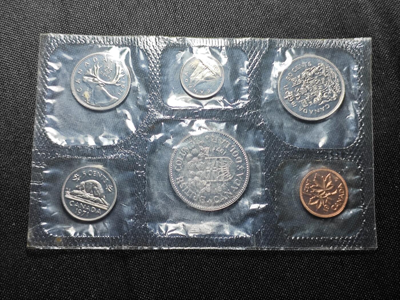 KK钱币收藏小铺   套币 批量/好品散币专场 2月预留时间 周末发货  1971加拿大大小面值清年一套 含1元纪念币