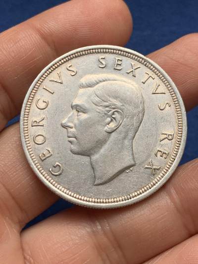 《竞宝斋》第467场 周日，周一 2场连拍 （全场包邮）欢迎送拍 - 高银版 南非1948年羚羊5先令大银币