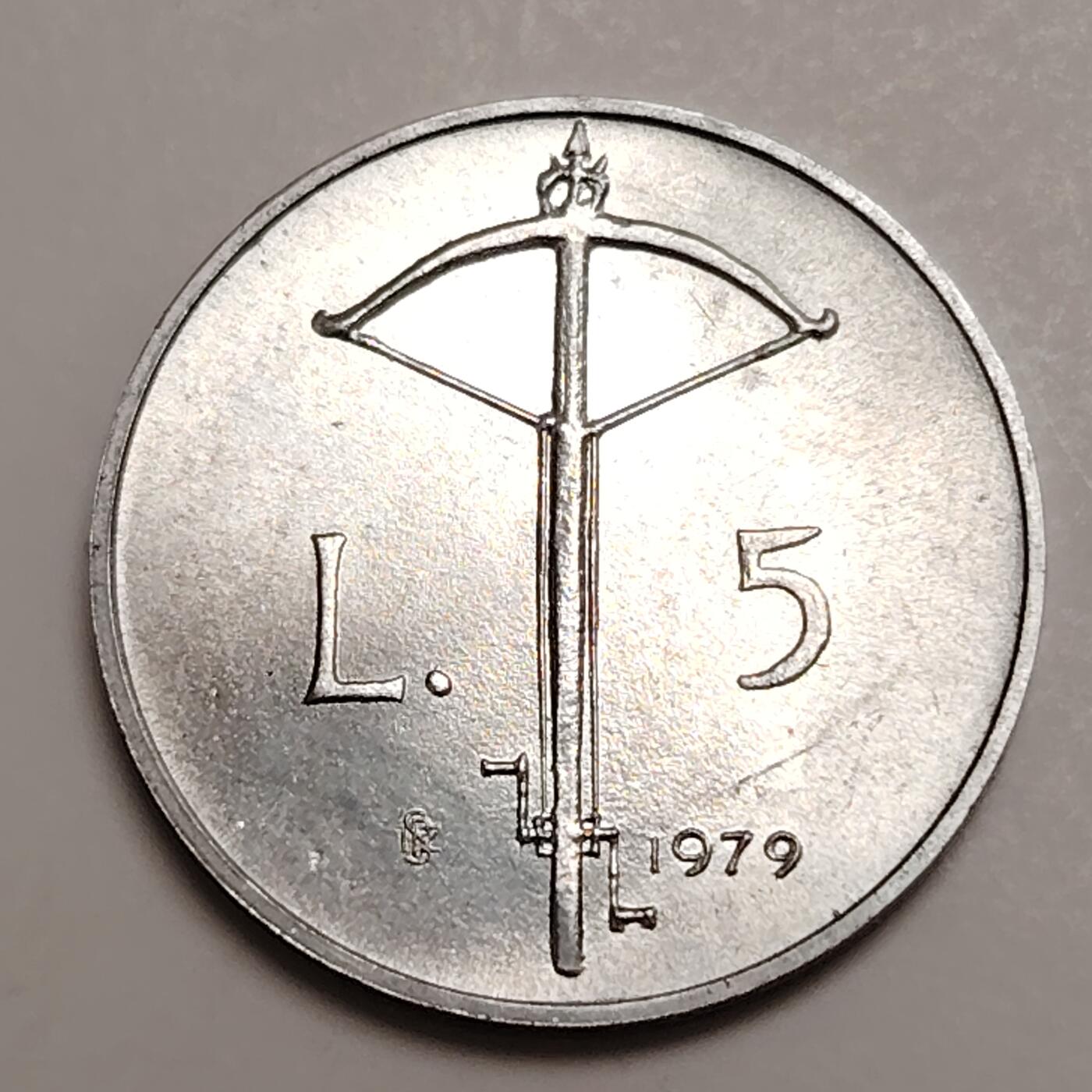 布加迪🐬～世界钱币(上海)🌾第 278 期 /  各国套币和散币 圣马力诺🇸🇲 1979年 5里拉铝币