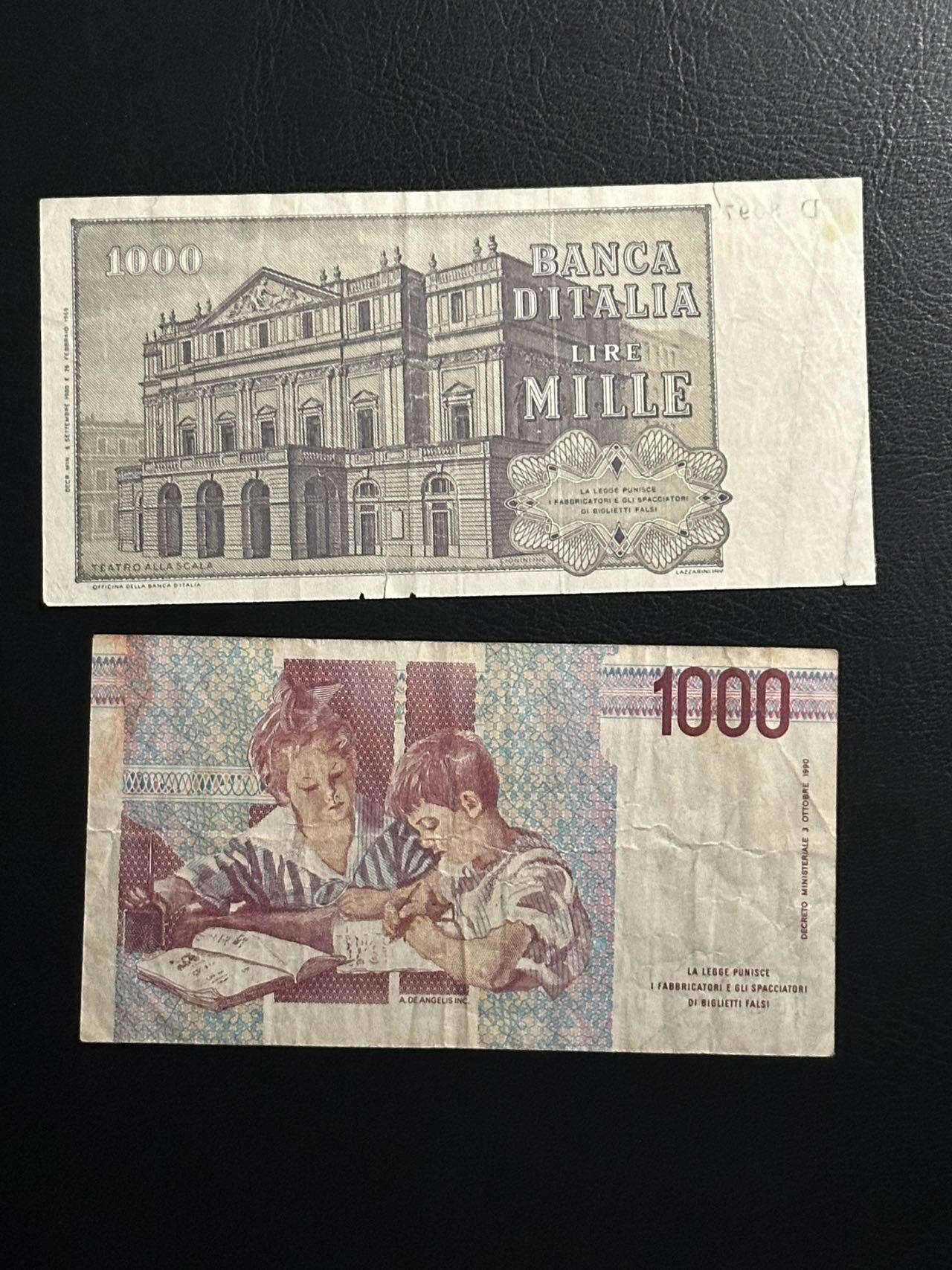 丙午马年开年第三场（大更新） 意大利1000里拉，一组两张不同版本！歌剧院品种不错！（不设起拍放漏）