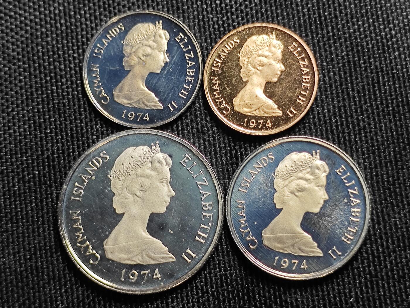 KK钱币收藏小铺   套币 批量/好品散币专场 2月预留时间 周末发货  1974开曼群岛铜镍精制套币