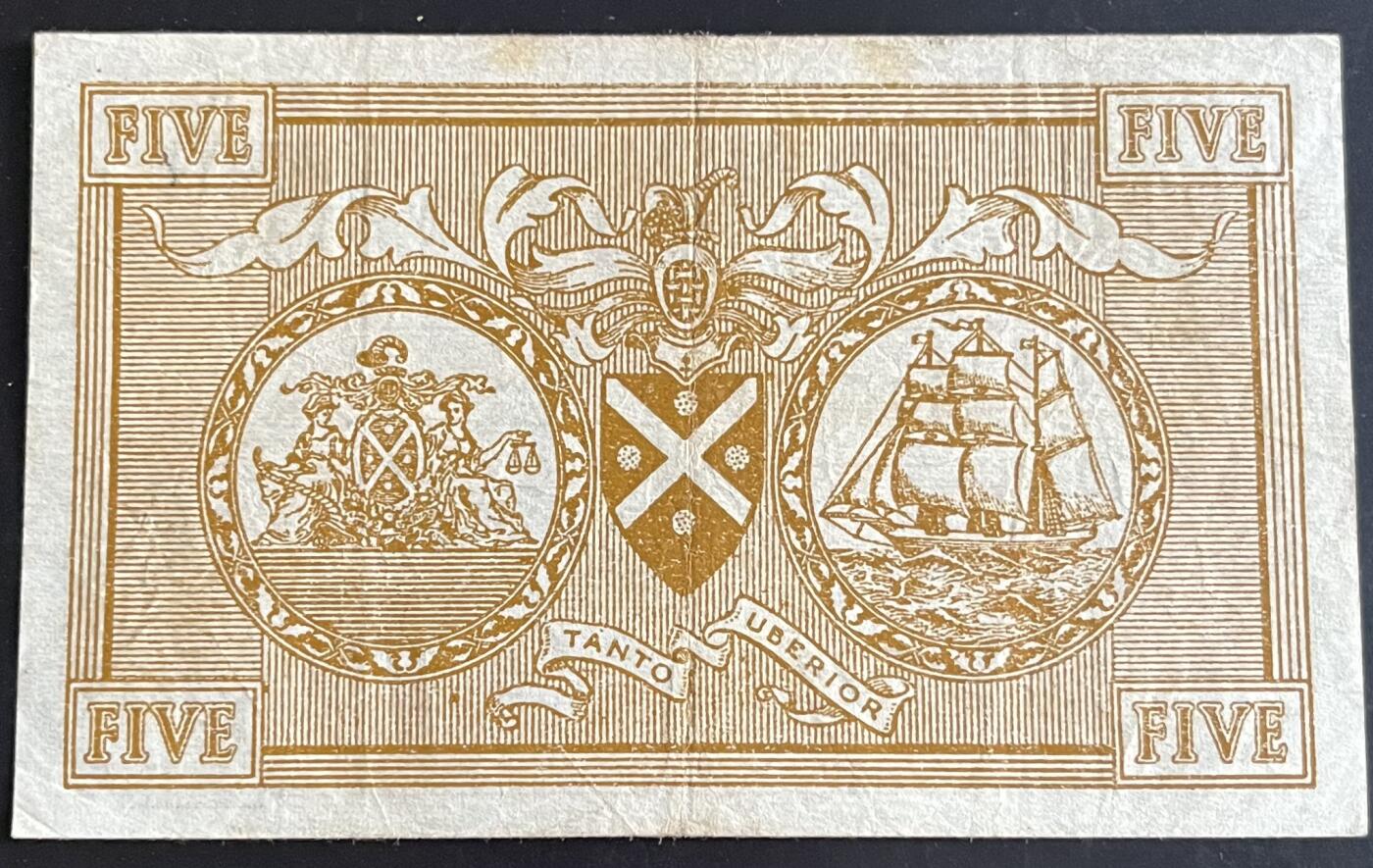 小福收藏拍卖第202期 流通品相裸钞 特惠场 本场全部为欧洲纸币【佣金仅收2% 不设最低佣金 全场包邮】 苏格兰 1966年 5镑