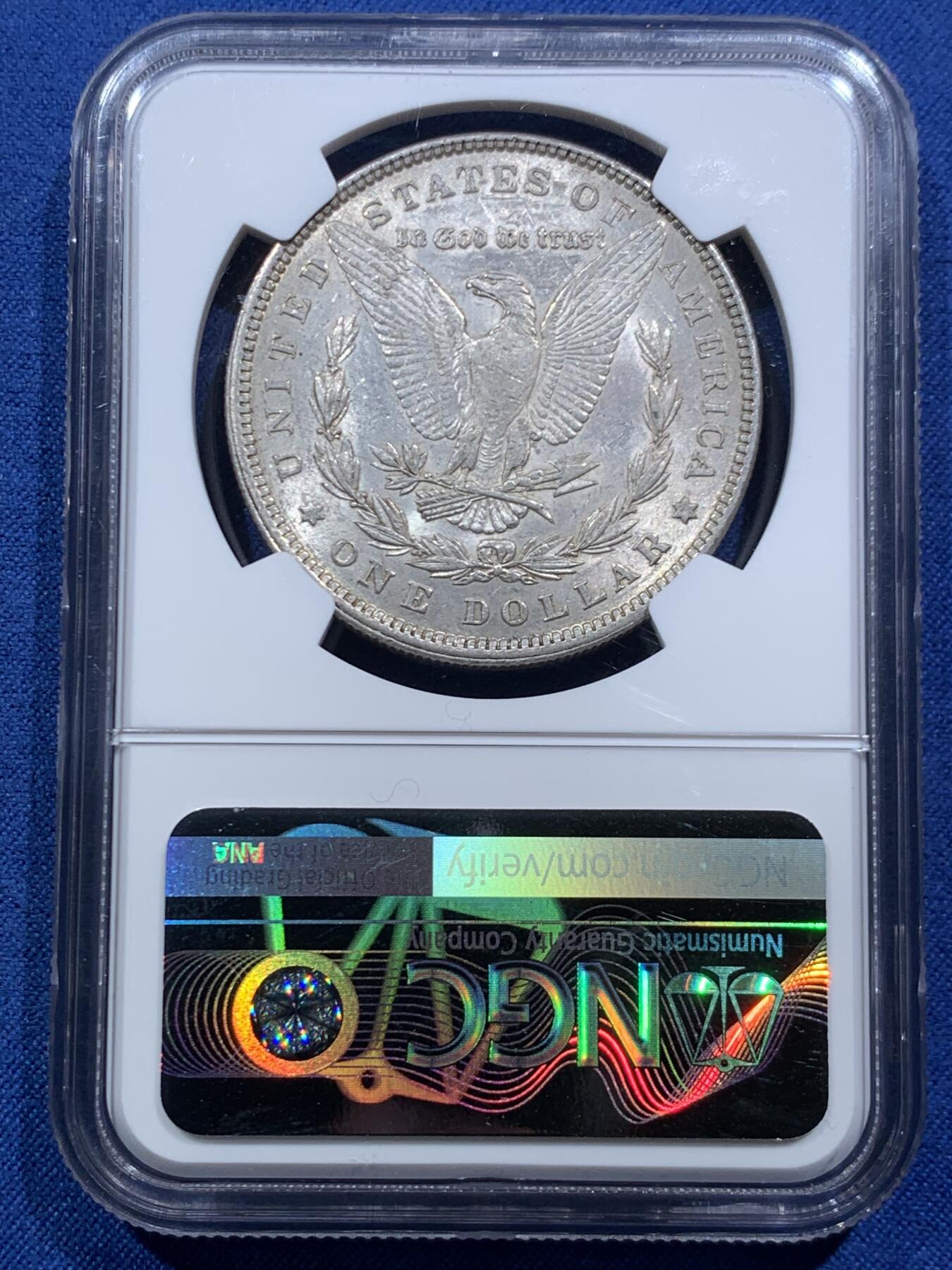 《竞宝斋》第467场 周日，周一 2场连拍 （全场包邮）欢迎送拍 NGC UNCD 美国1880年摩根1美元银币