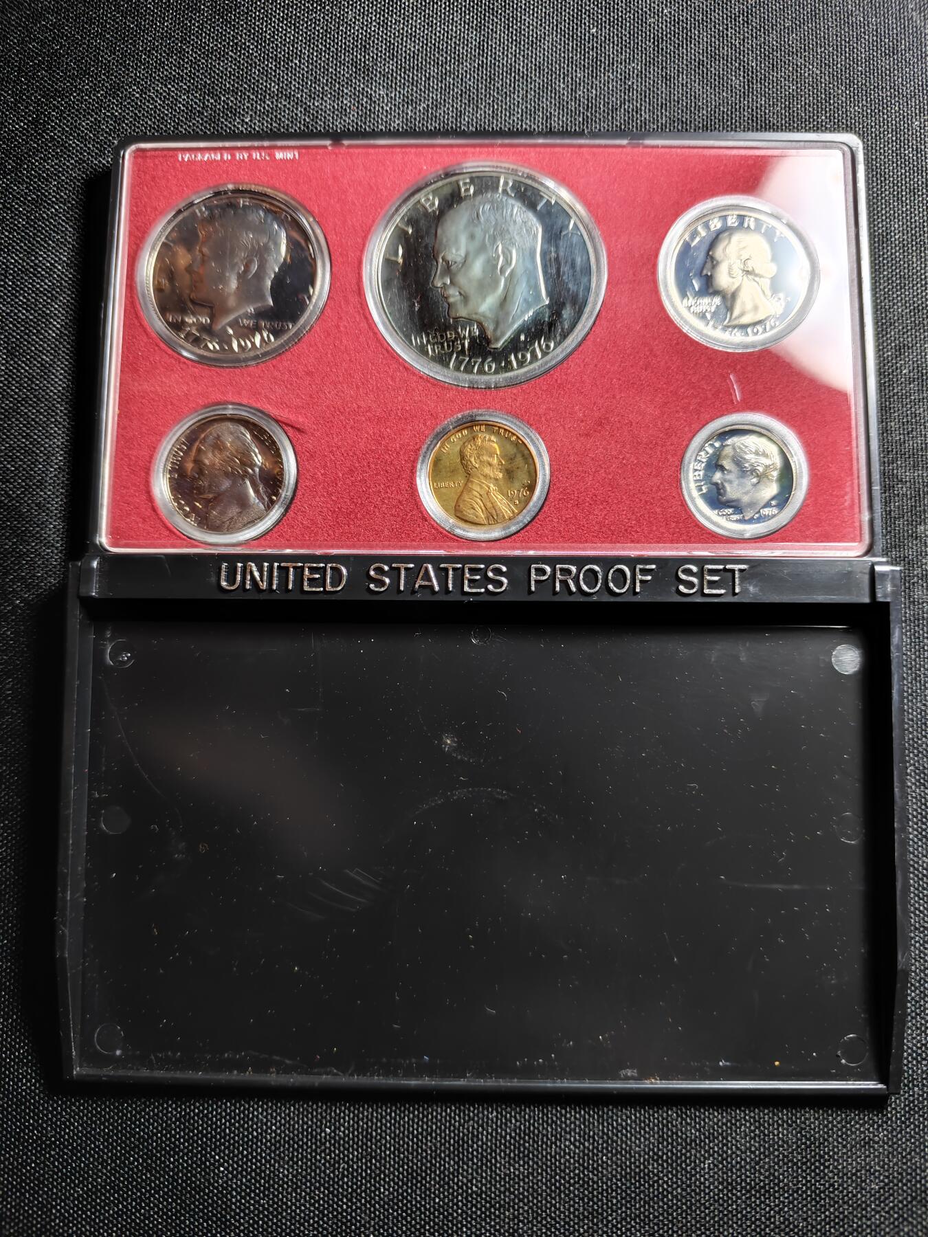 KK钱币收藏小铺   套币 批量/好品散币专场 2月预留时间 周末发货  1976美国建国200周年大小面值清年精制套币 含艾克大一元精制币 