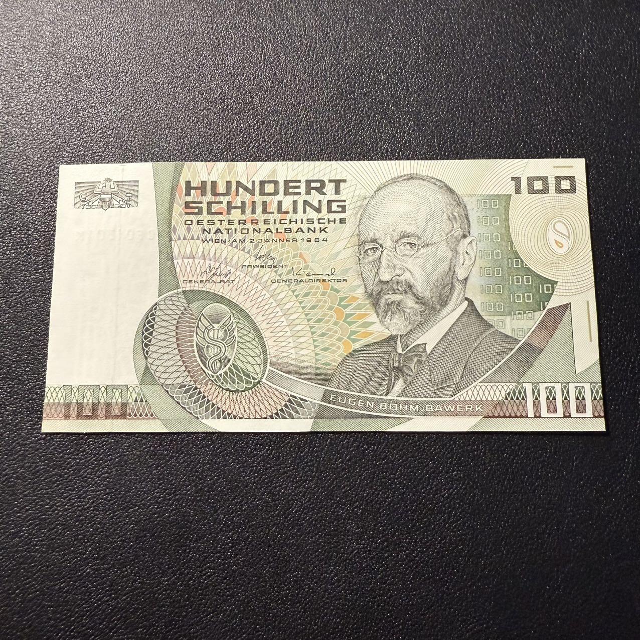 第15期 库存 奥地利 1984年100先令 巴维克 全新unc 尾4