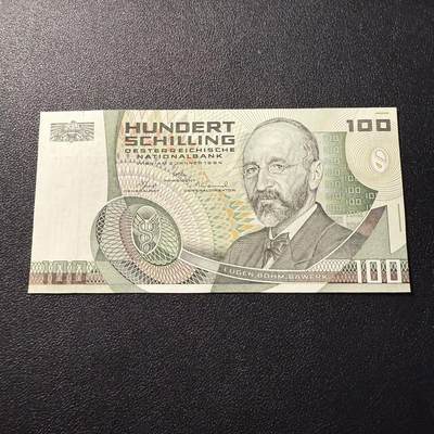 第15期 库存 - 奥地利 1984年100先令 巴维克 全新unc 尾4