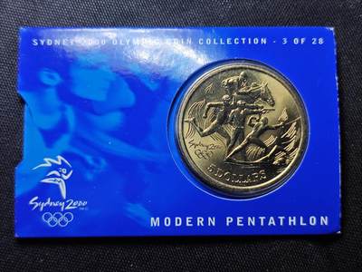 KK钱币收藏小铺   套币 批量/好品散币专场 2月预留时间 周末发货 -   2000澳大利亚5元奥运纪念币 卡套