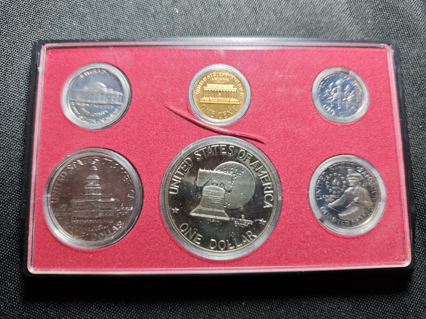 KK钱币收藏小铺   套币 批量/好品散币专场 2月预留时间 周末发货  1976美国建国200周年大小面值清年精制套币 含艾克大一元精制币 