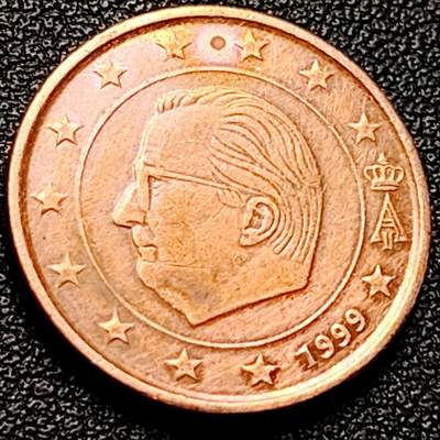 泉币菌-第204场-元宵节专场 本场拍品多 请提前出价 - 欧元 比利时王国 1999年5欧分,阿尔伯特2世国王 21mm 3.9g