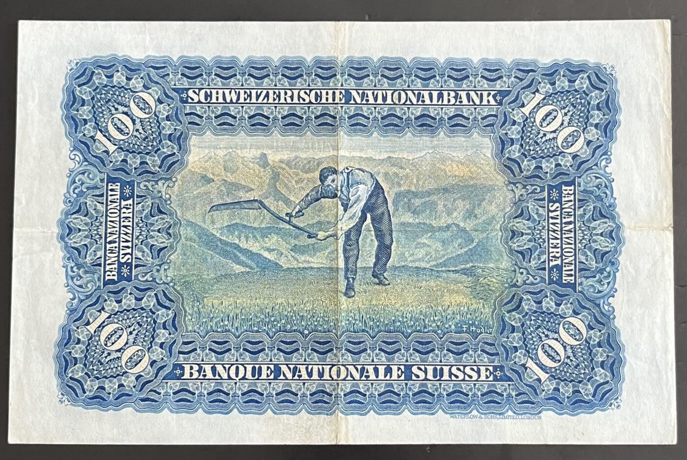 小福收藏拍卖第202期 流通品相裸钞 特惠场 本场全部为欧洲纸币【佣金仅收2% 不设最低佣金 全场包邮】 瑞士 1947年 100法郎
