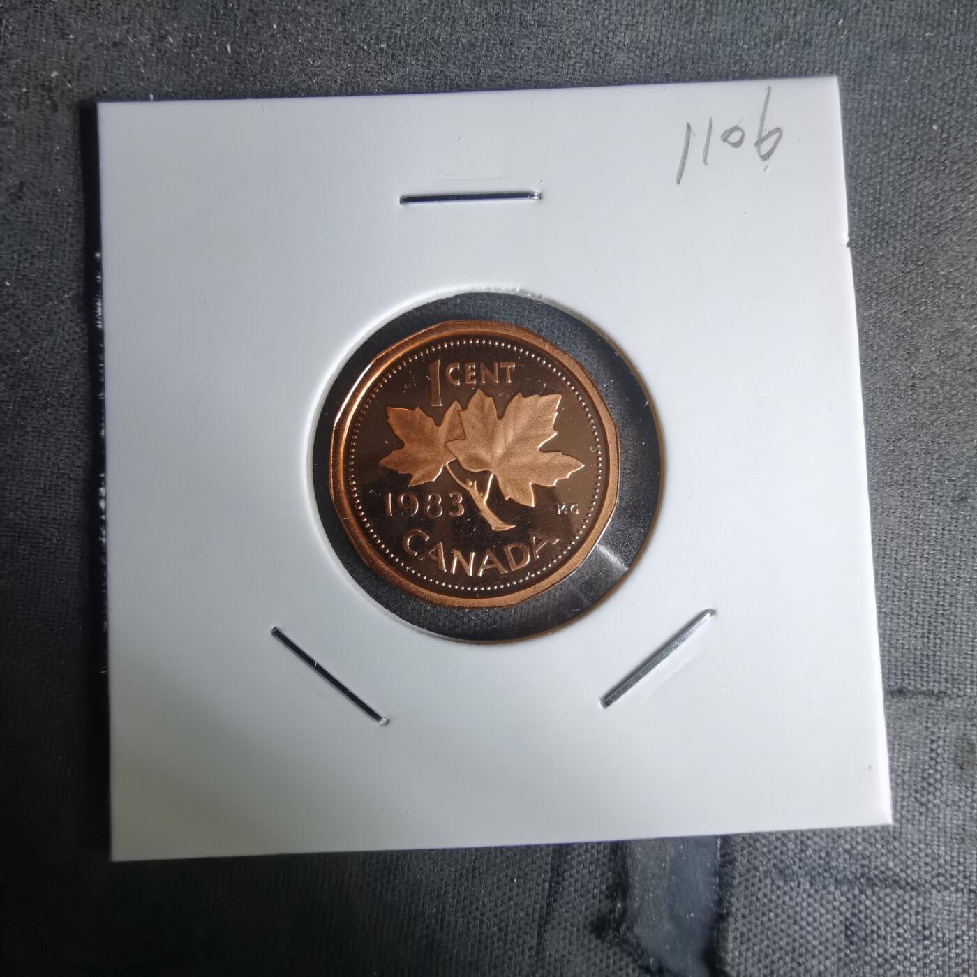 沼泽如烟--第1011场 加拿大1983年1分精制币