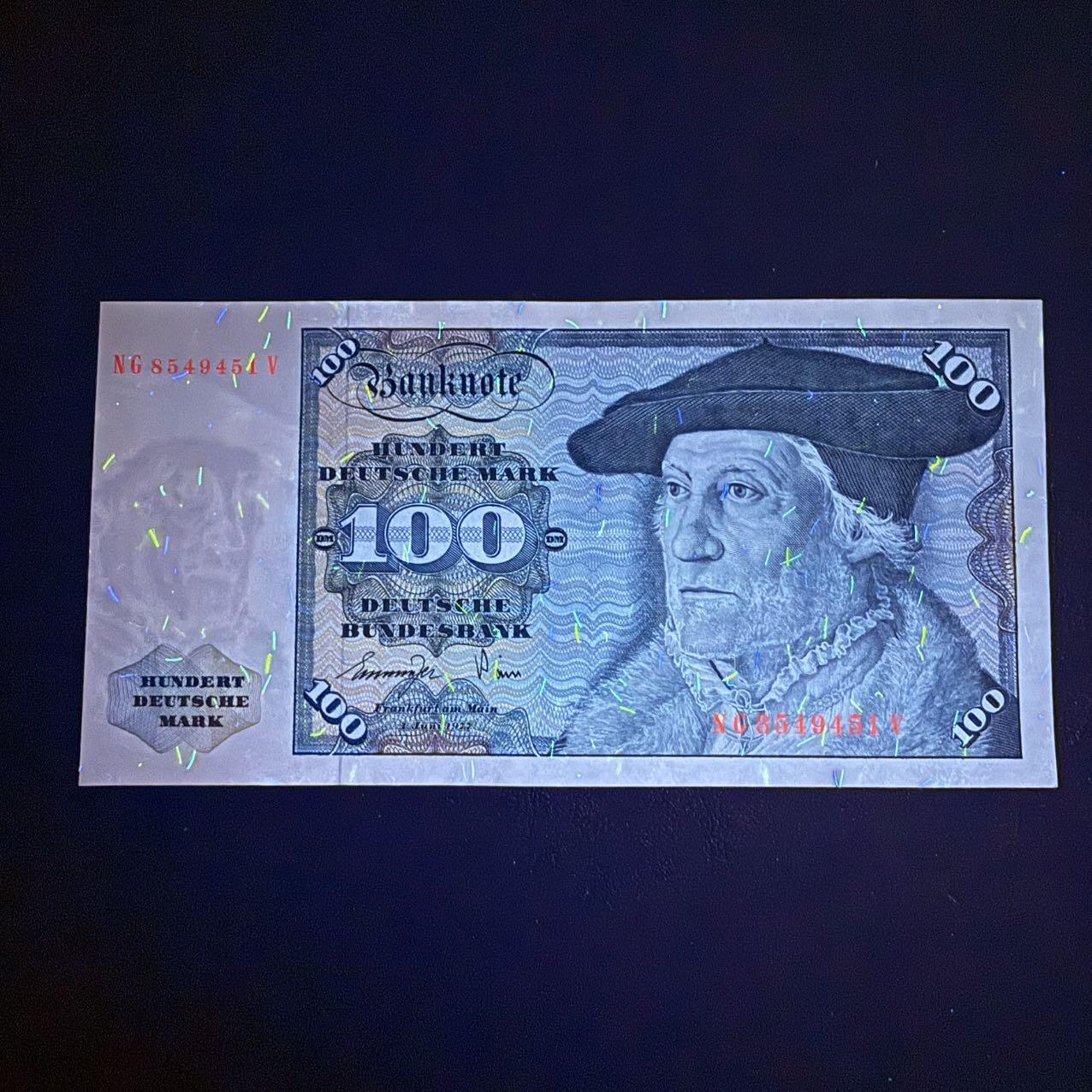 第15期 库存 德国1977年100马克 数学家明斯特 全新unc- 边缘轻微潮