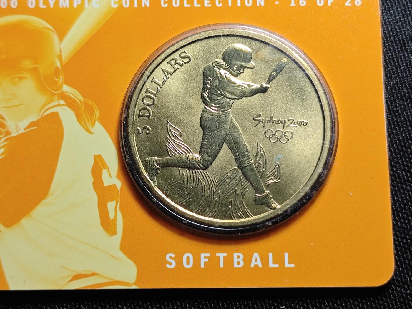 KK钱币收藏小铺   套币 批量/好品散币专场 2月预留时间 周末发货  2000澳大利亚5元奥运纪念币 卡套