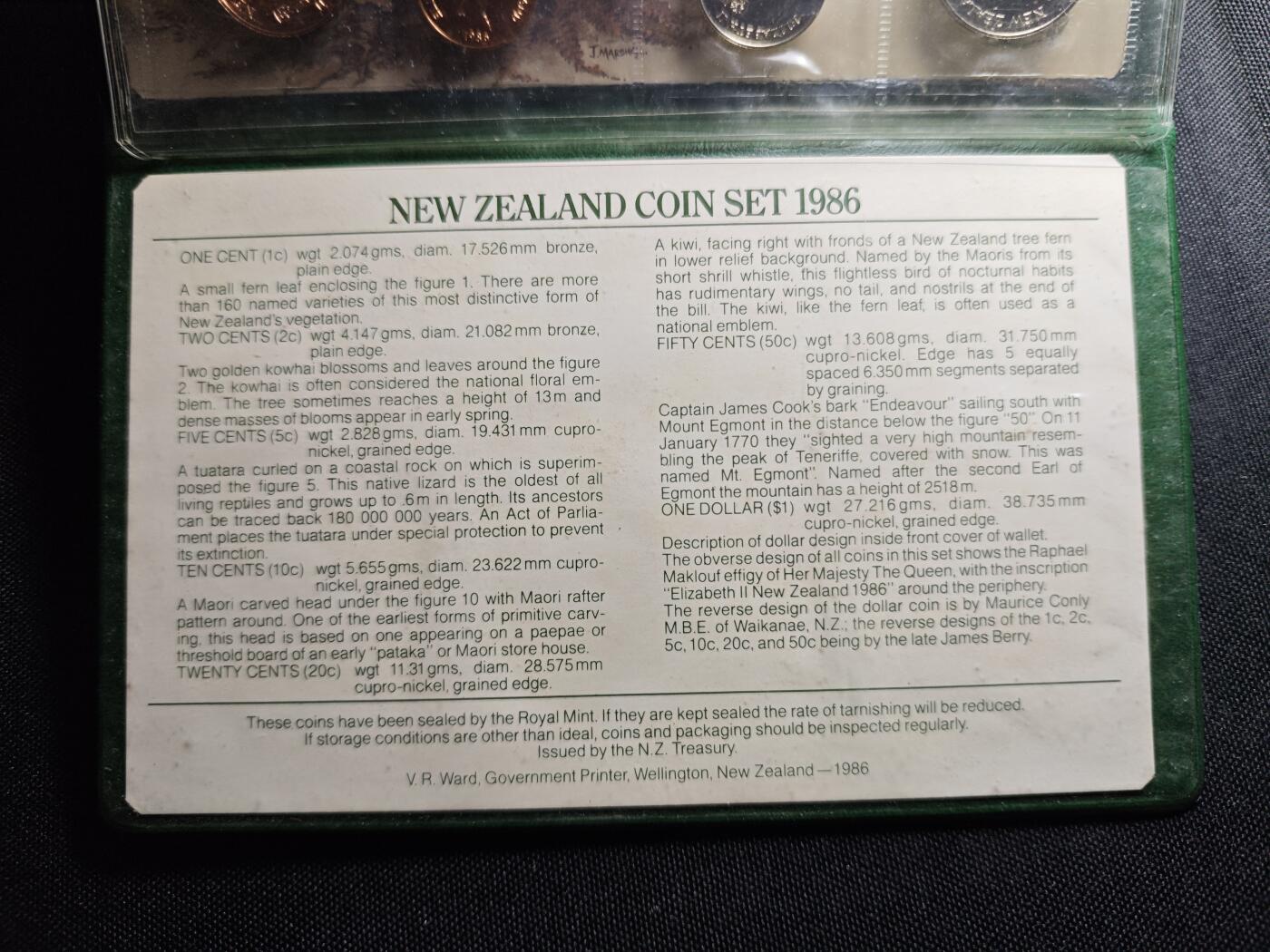 KK钱币收藏小铺   套币 批量/好品散币专场 2月预留时间 周末发货  1986新西兰大小面值清年 鸟主题一套 含1元克朗形纪念币