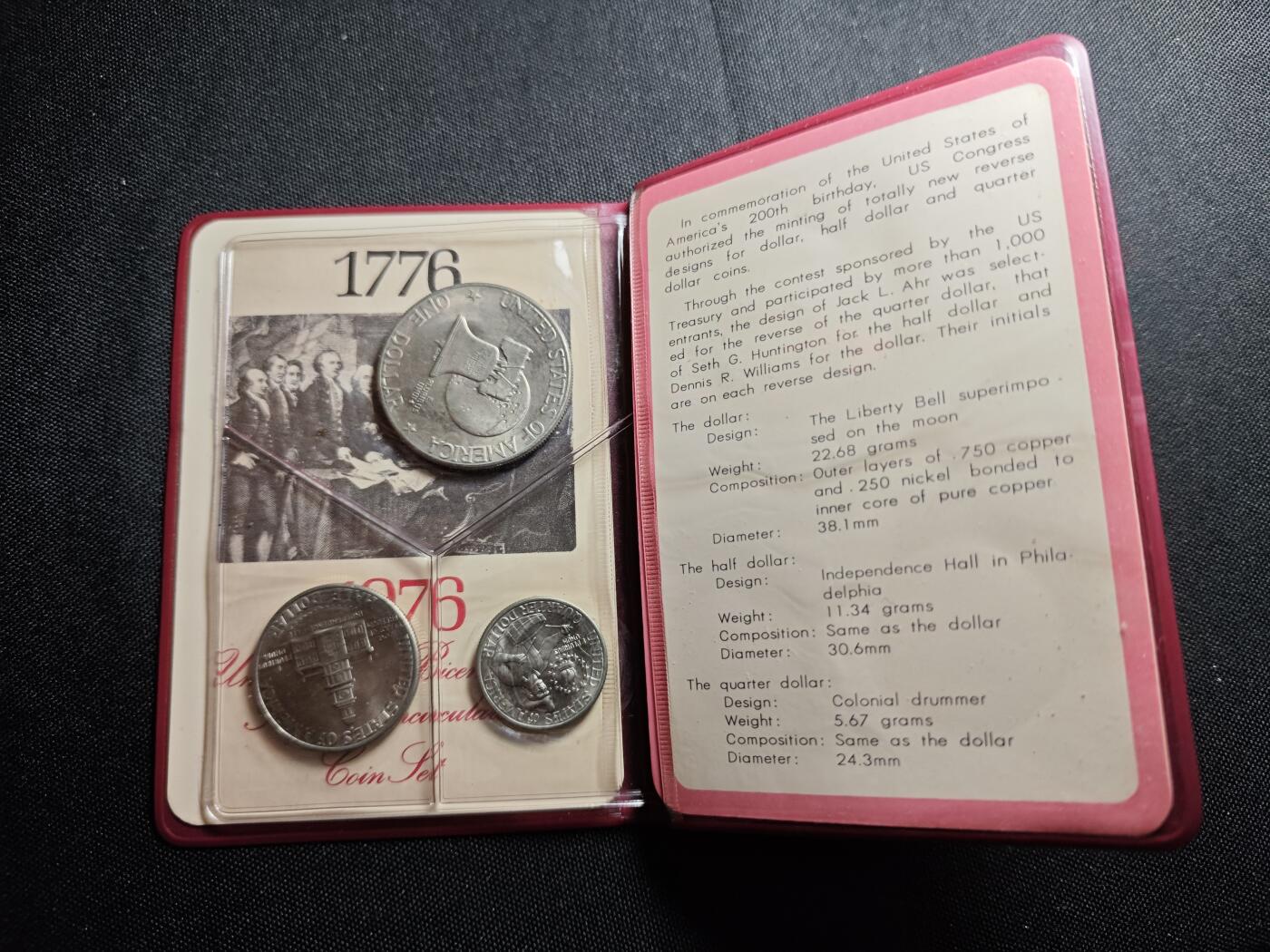 KK钱币收藏小铺   套币 批量/好品散币专场 2月预留时间 周末发货  1976美国建国200周年纪念套币 样式少见