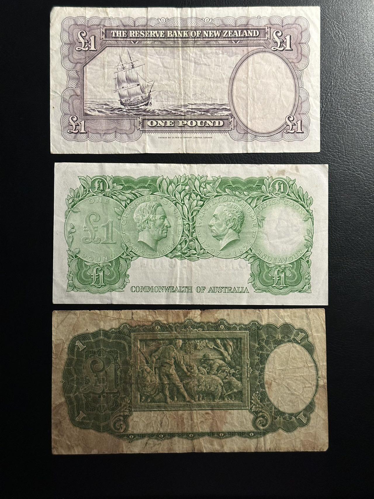 丙午马年开年第三场（大更新） 澳大利亚以及新西兰早期1镑一组三张，流通品相。品种都非常不错！