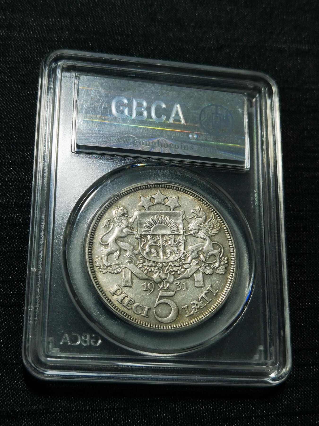 天下钱庄专场欢迎参拍 拉脱维亚5拉特银币