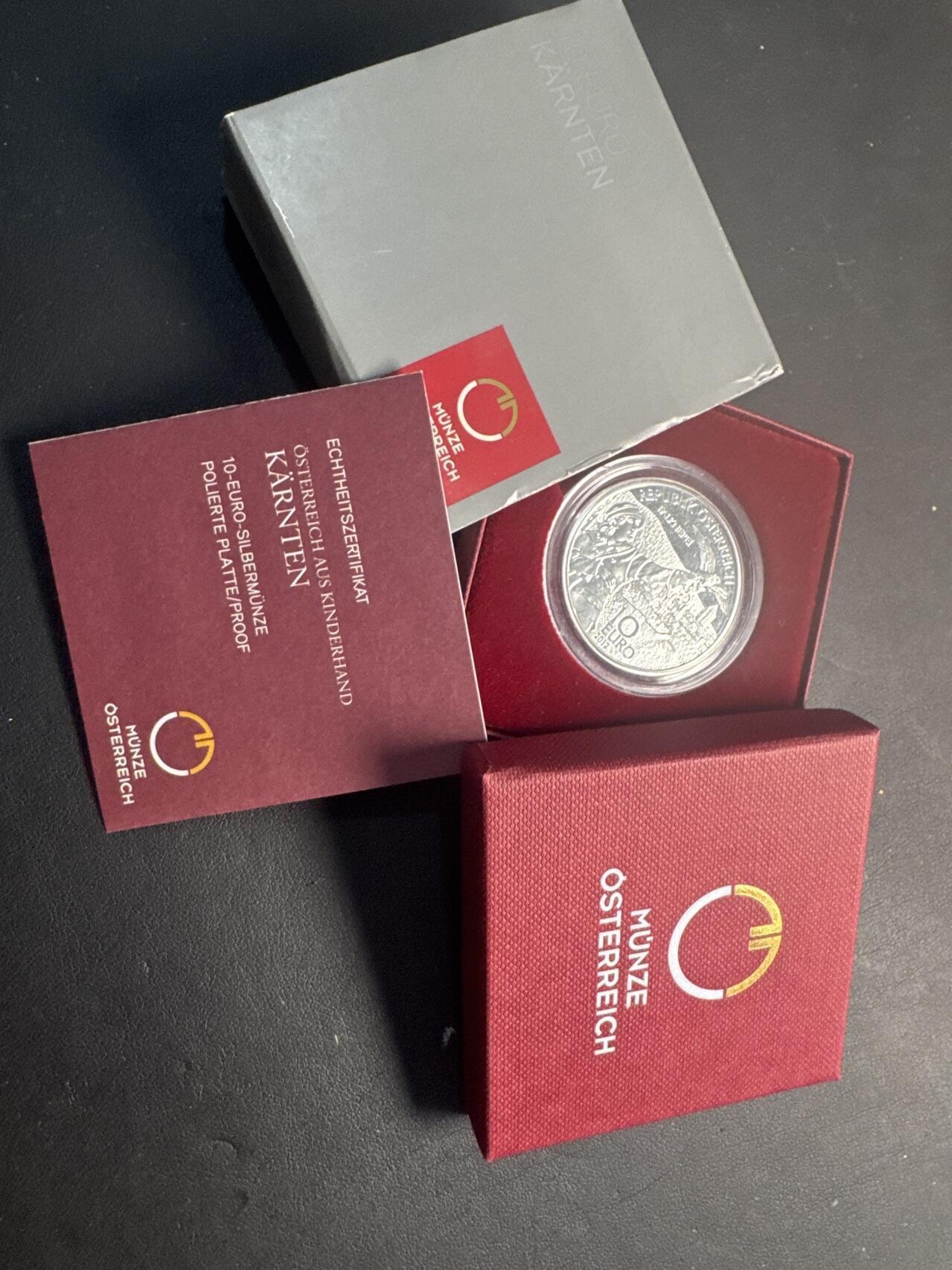 ❤️【币观天下】❤️ 第343期钱币秒杀拍卖场- 2026.3.6周五晚上6点半场 长期征集拍品  奥地利联邦省系列银币 盒证齐全(面值10欧，重量17.3克)2012-1